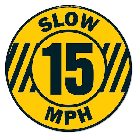Signmission Slow 15 Mph 16in Non-Slip Floor Marker, 12PK, 16 in L, 16 in H, FD-2-C-16-12PK-99890 FD-2-C-16-12PK-99890